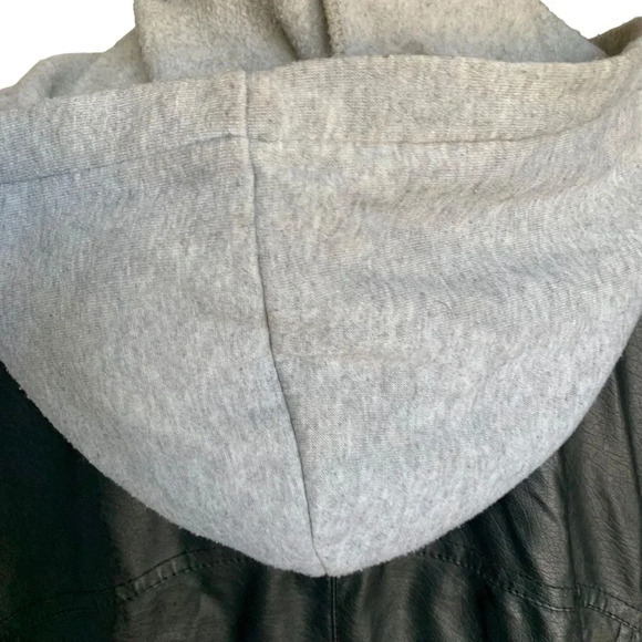 PARIS Blues women's 3XL faux leather vest with grey hood - Picture 3 of 8